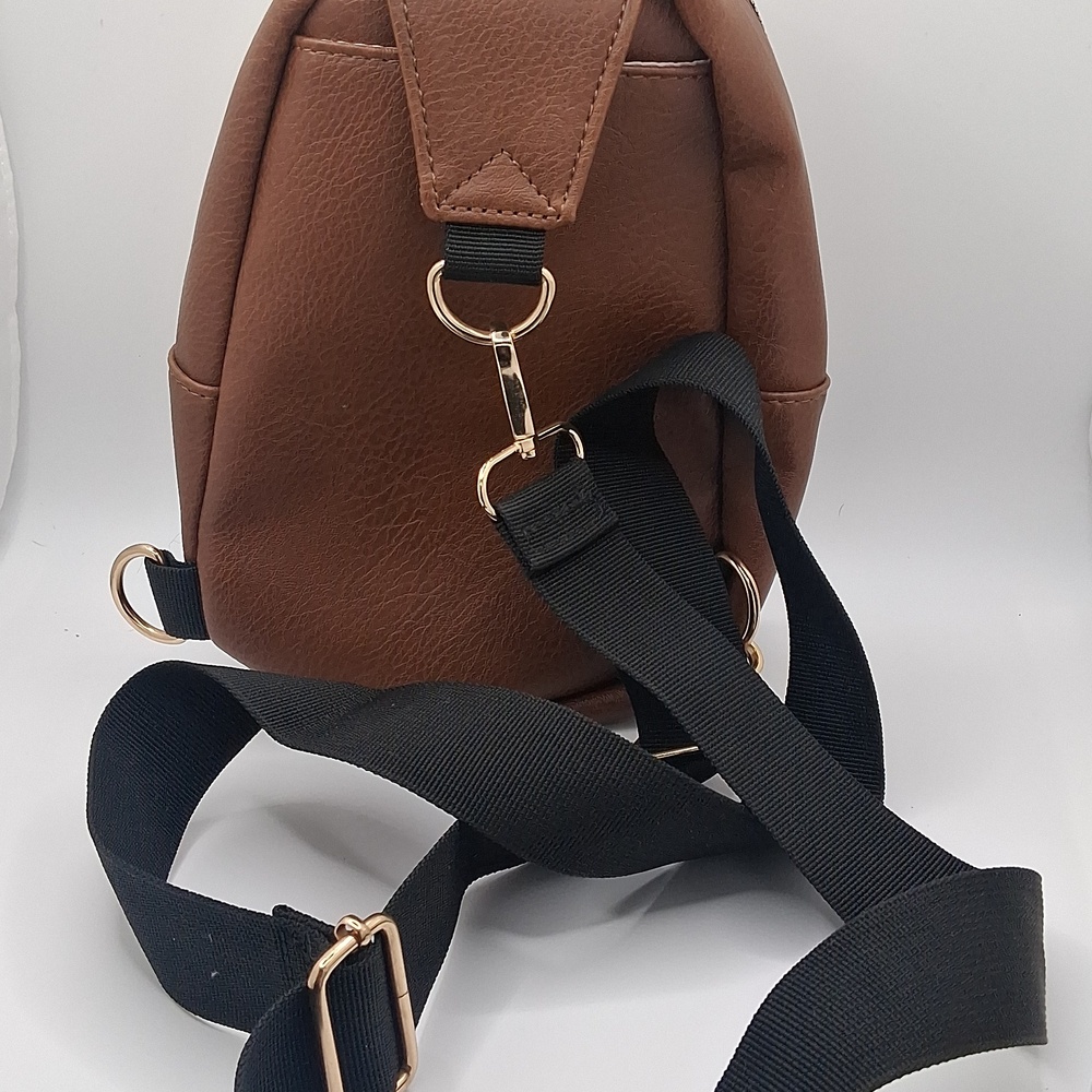 Kedzie Brown Leatherette Crossbody Sling Bag - Picture 3 of 5